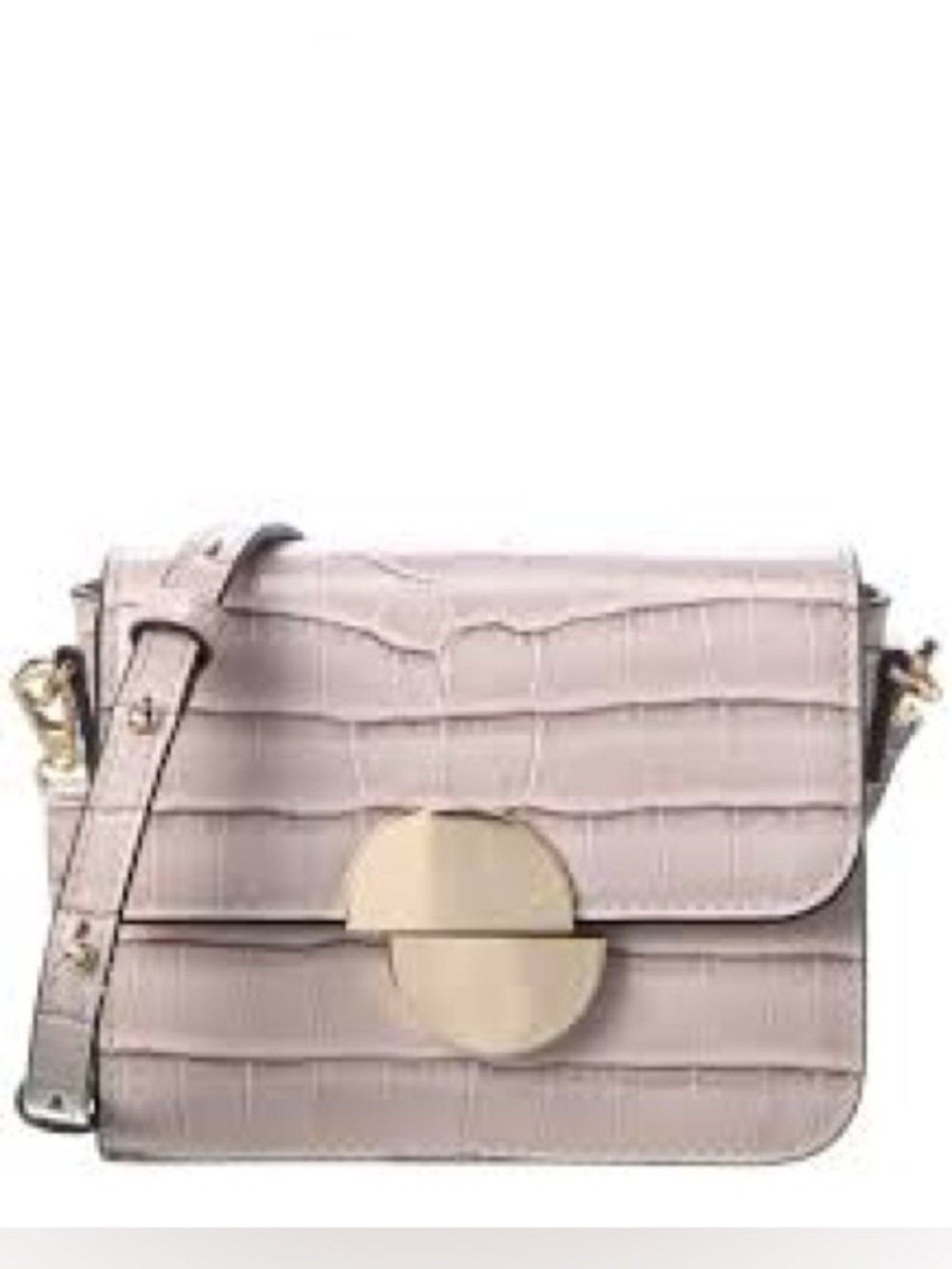Jason Wu / ORBIT Croc-Embossed Leather Mini Crossbody Bag in Beige - NWOT $265